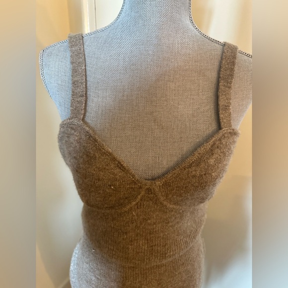 Mango Brown 2piece Bodycon Midi Dress Sweetheart Neckline - Picture 5 of 12